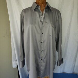 GEORGE Men's Wrinkle Free Button Down Dress Shirt in Gray - 17-17.5 32/33